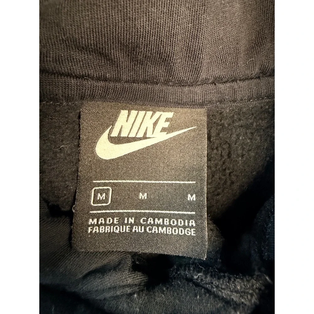 Nike Mens Size M Black Cotton Fleece Graphic Logo‎ Pullover Hoodie Sweatshirt